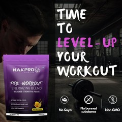Nakpro Pre Workout 100mg Caffeine, 1200mg Creatine, 20 Servings – Fruit Punch