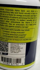 Infinite Labs – ALPHA LIPOIC ACID – 60 Tablets – Expire 4/2025