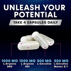 Nitric Oxide Booster w/ L-Arginine 2010mg Highest Potency Muscle Pump Supplement