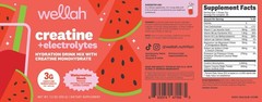 Wellah Creatine + Electrolytes Powder (Watermelon Slush) 30 Servings