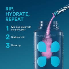DripDrop Hydration Packets – Bold Variety Pack – Single Serve 16 Count, Blue