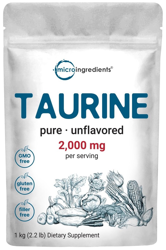 Micro Ingredients Taurine Powder Supplement | 1 KG, 2.21 Pound (Pack of 1)