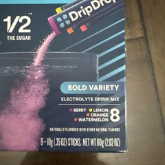 DripDrop Fast Hydration Bold Variety Electrolyte Drink Mix, 8 Packets Exp 2028