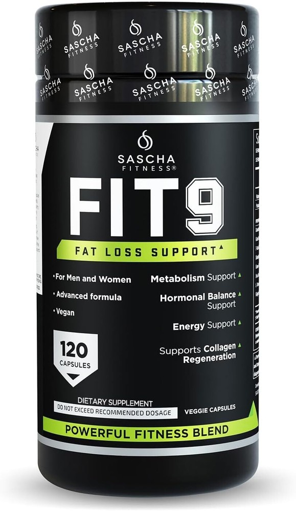 Sascha FIT 9 Fitness Fat Loss pills | Weight Loss Supplements-Vegan-120 Caps
