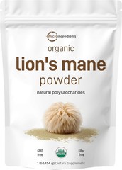 Micro Ingredients Organic Lion’s Mane Mushroom Powder Pure Fruiting Superfood