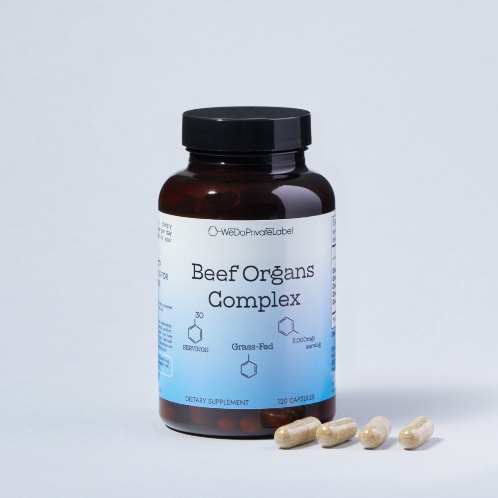 Beef Organs – Capsules, 120 Ct. 3000mg, Grass Fed, Non GMO