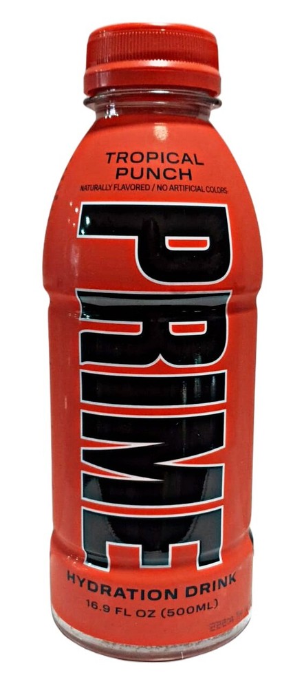 Prime Hydration Tropical Punch Drink x1 Bottle (RED) Sealed/Unopened 500ml (NEW)