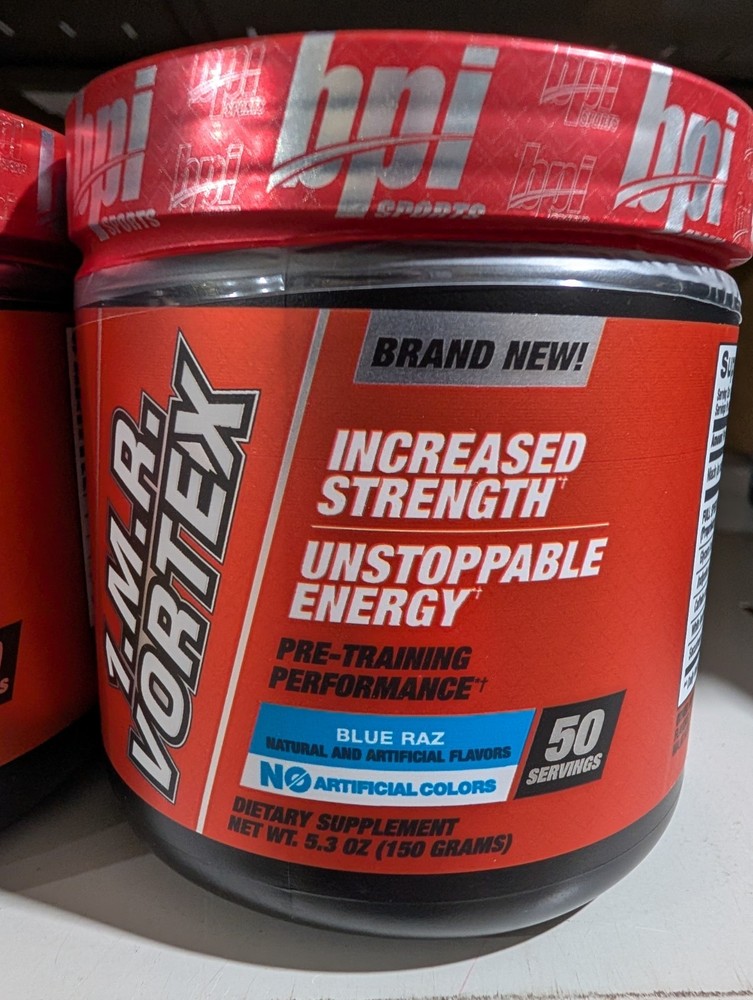 BPI Sports 1MR Vortex 50 serv Blue Raspberry Pre-Workout Exp 4/28