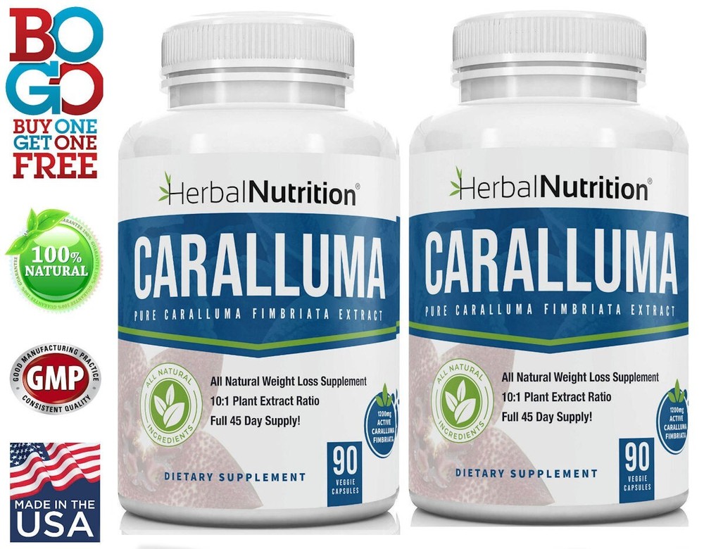 Best Caralluma Weight Loss Supplement 1000mg 10:1 Fat Burner 180 Caps 2 Pack!