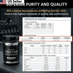 ML Naturals Micronized Creatine Monohydrate 5g (Per Serving) 500g (Pack of 1)
