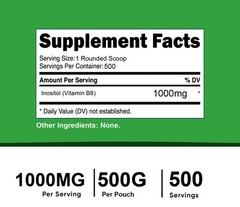 1.1lb (500g) PURE INOSITOL POWDER PHARMACEUTICAL GRADE By FDC Nutrition