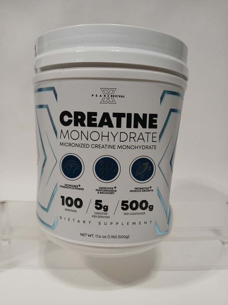 PEAK REVIVAL Micronized Monohydrate Creatine 100 Servings 500g Powder 08/2026