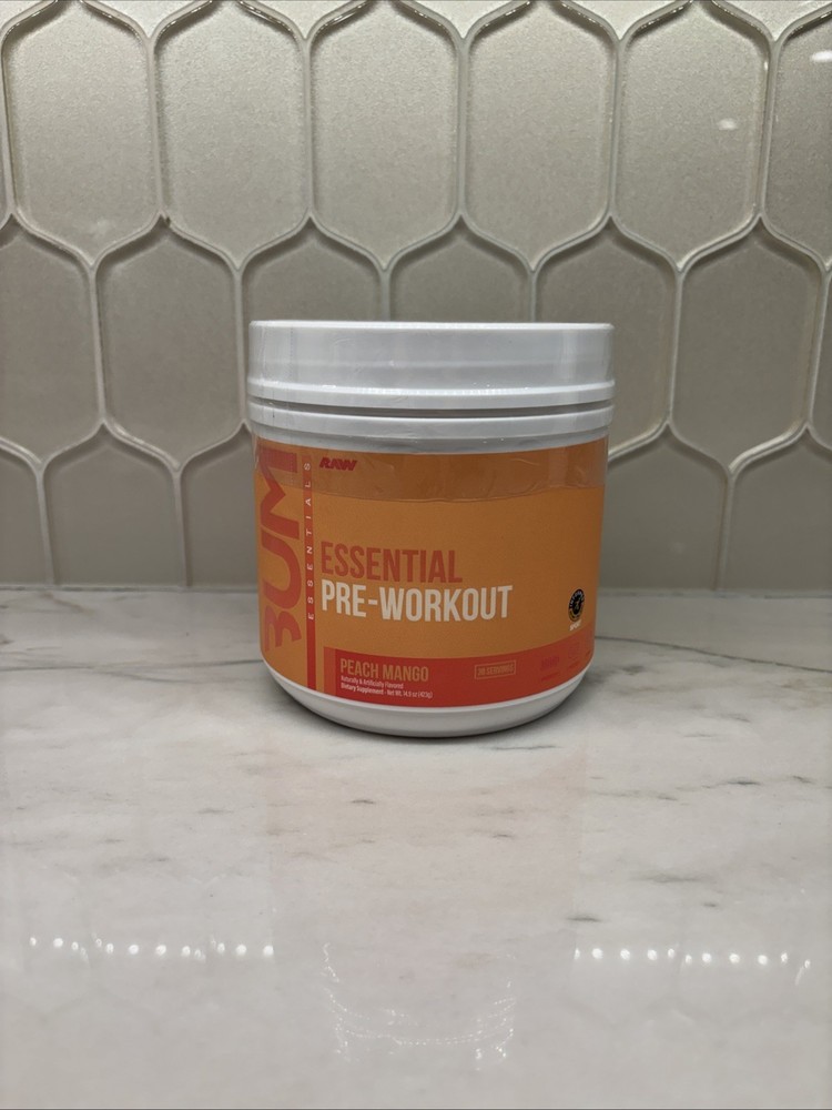 BUM Pre Workout By RAW Nutrition Orange 30 Servings 14 oz. Exp 08/2027