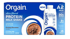 Orgain 30g Ultra Filtered A2 Milk Protein Shake, Chocolate, 11 fl oz, 15-count