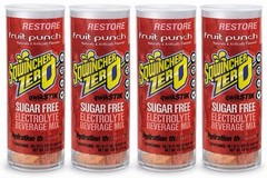 4 Packs of 10 Sqwincher Qwik Stik Powder Mix ZERO Fruit Punch Flavor (0.11 oz)