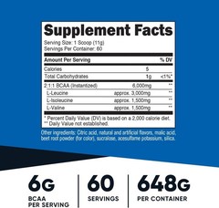 Nutricost BCAA 2:1:1 Powder (Raspberry Lemonade) 60 Servings – 6G Per Serving