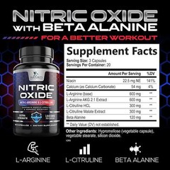 Nitric Oxide Booster Extra Strength- L Arginine 3x Strength Nitric Oxide Support