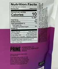 PRIME Electrolyte Hydration Powder Mix 16 Sticks Caffeine-Free Berry Citrus Rush