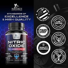 Nitric Oxide Booster 3000mg L-Arginine 3X Extra Strength Capsules