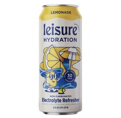 Leisure Hydration Non-Carbonated Electrolyte Refresher,Lemonade Flavor-Low Sugar