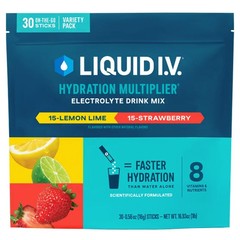 Liquid I.V. Hydration Multiplier 30 Sticks Lemon Lime Strawberry Variety Pack