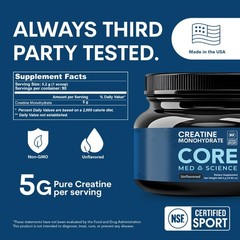 Core Med Science Creatine Monohydrate Powder 90 Servings – NSF Certified for …