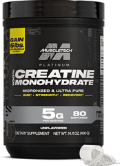 Platinum Pure Creatine Monohydrate Powder, Unflavored, Micronized, 80 Servings++