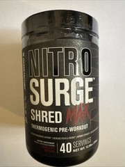 Nitrosurge Shred Max Preworkout Cherry Bomb 40 Servings Exp 1/2027 GREAT PRICE