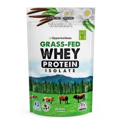 Grass Fed Vanilla Whey Protein Isolate Powder – 22g Protein, Non GMO – 1Lb- SALE