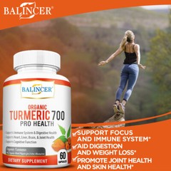 Turmeric Curcumin 700mg Herbal Extract Liver, Brain, Heart, Joint Health