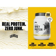 Levels Grass Fed Whey Protein Powder, No Artificials, 24G of Protein, 1.48LB