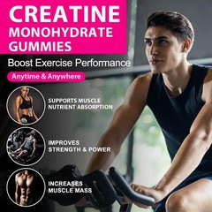 Creatine Monohydrate 2500mg- 60 Gummies – Performance – Sports Fitness Training