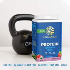 Sunwarrior Warrior Blend Organic Vegan Plant Protein Powder with BCAAs, 1.65 lbs