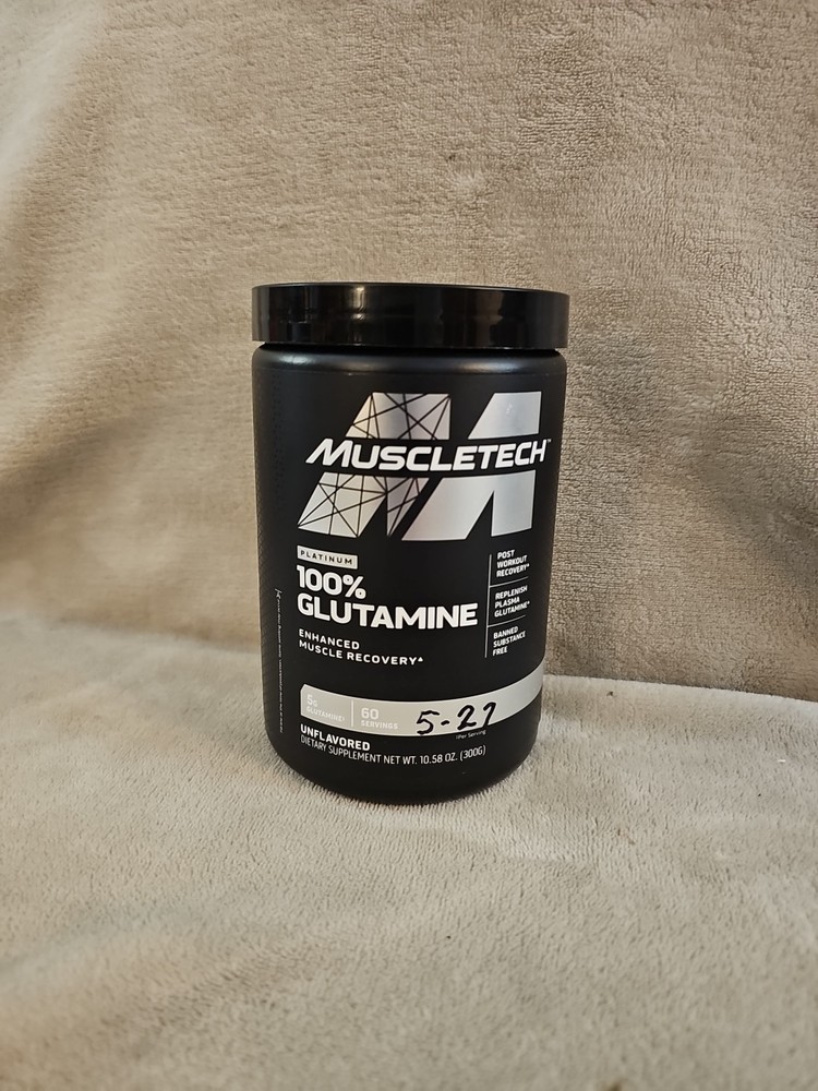 2 MUSCLETECH Platinum 100% Glutamine, Unflavored, 10.58 oz (300g) *EXP: 07/27*