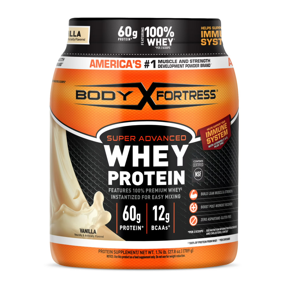 Body Fortress Super Advanced 100% Premium Whey Protein Powder-Vanilla