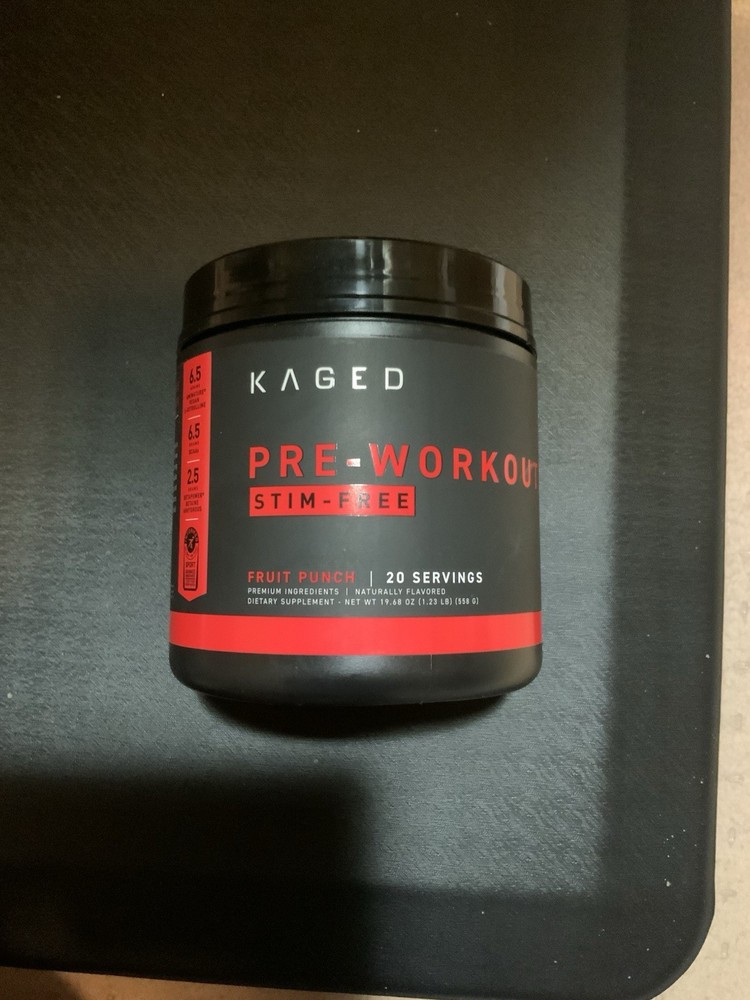 KAGED Pre-Workout Stim- Free Fruit Punch 1.23 lb (558g) SEALED New Exp 10/2026