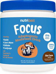 Nutricost Nutrizen AM Focus Adaptogenic Mushroom Drink Powder Reishi Lion’s Mane