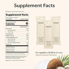 PROMIX Electrolyte Drink Mix Salted Coconut 30 Stick Packs Hydration