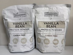 NEW 2xJust Ingredients Vanilla Bean Protein Powder – Clean, Natural 15 serv each