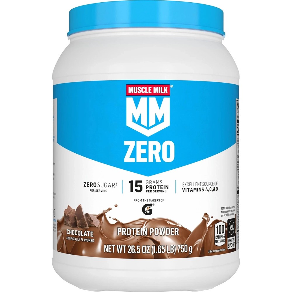 Muscle Milk Zero 100 Calorie Protein Powder Chocolate 15G Protein 1.65 Pound 25