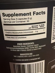 BIRDMAN Micronized Creatine Monohydrate 250 Capsules Exp:04/2/27