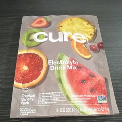 Cure Electrolyte Drink Mix Powder Hydration Tropical Variety Pack 8 Pack 2.2 oz