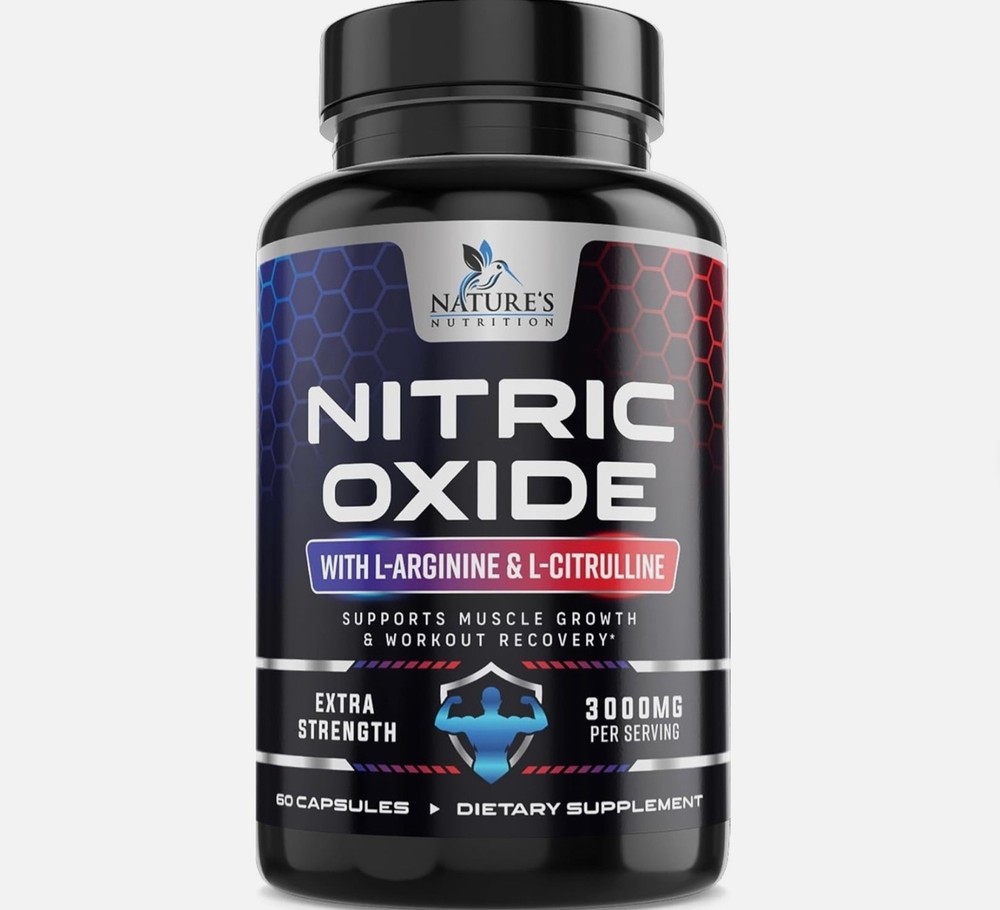 Nitric Oxide Booster 3000mg L-Arginine 3X Extra Strength Capsules