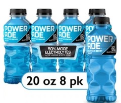 Mountain Berry Blast Powerade Sports Drink, 20 oz Pack of 8