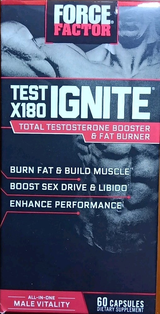 FORCE FACTOR TEST X180 IGNITE TOTAL TEST BURN FAT SEX DRIVE SUPPLEMENT 60 CAPS!!