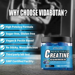 5×150 Counts Creatine Monohydrate Gummies – Increase Strength and Build Muscle