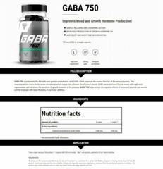 Trec Nutrition GABA 750 ULTRA PURE Gamma-Aminobutyric Acid Regeneration Hormones