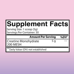 Better Booty 100% Creatine Monohydrate for Women Glute Builder, 30 Serv 150G