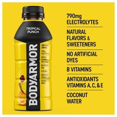 BODYARMOR Tropical Punch Sports Drink 16 oz Electrolyte Hydration 12 Pack