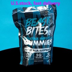 Creatine Infused Gummies by Beast Bites – Blue Raspberry (150 Servings)